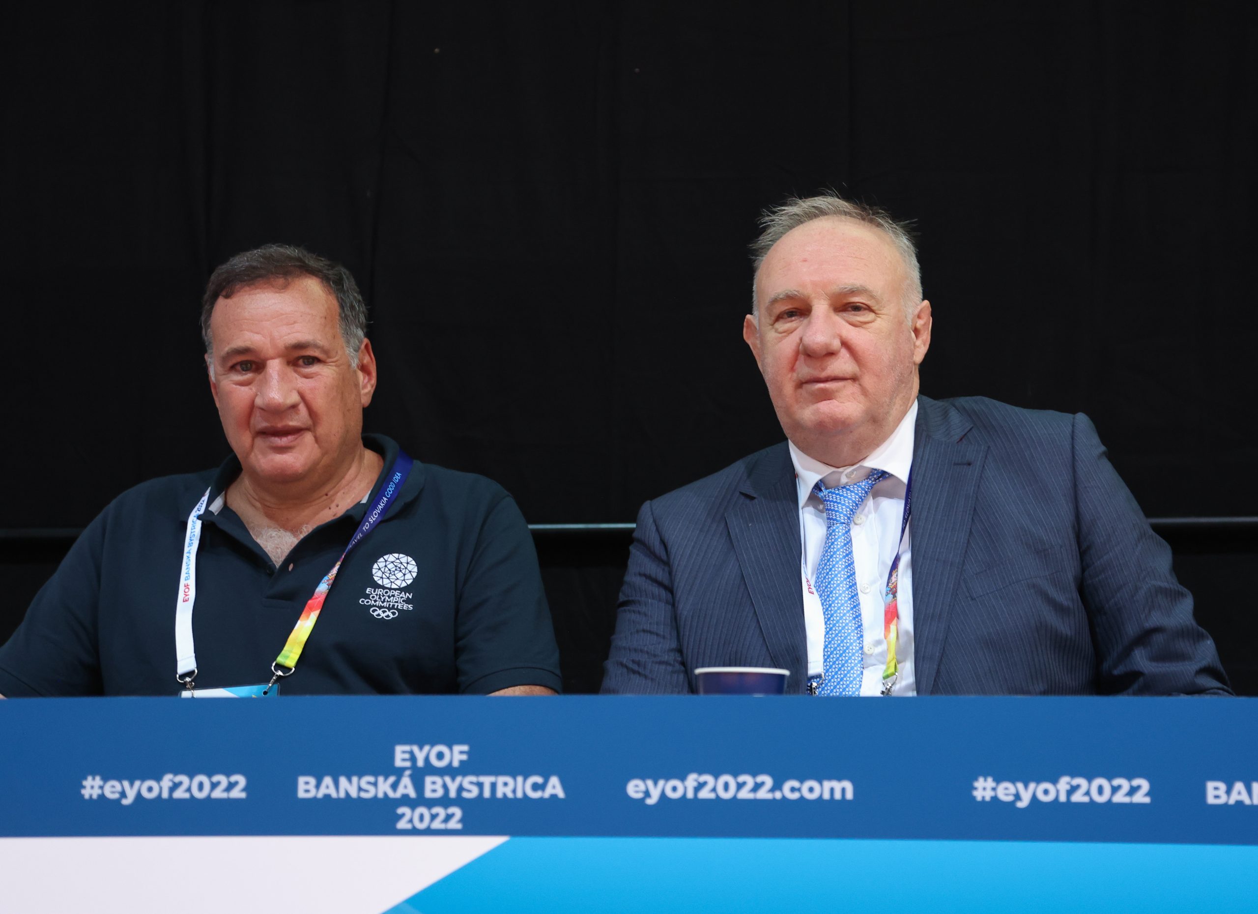 EJU PRESIDENT DR TÓTH WELCOMES EOC PRESIDENT TO THE JUDO EVENT AT EYOF
